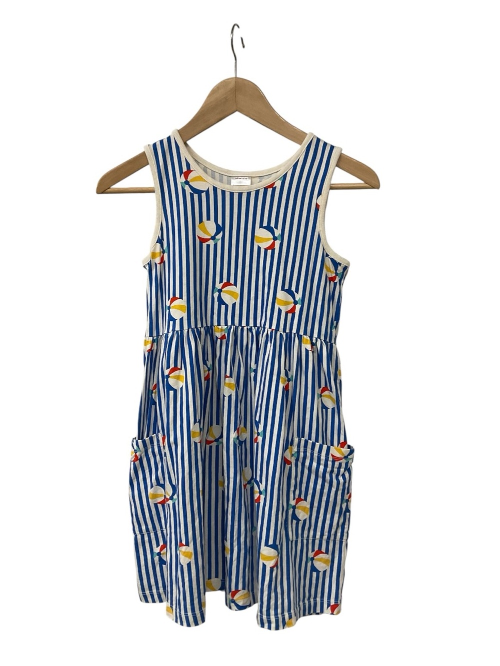 Hanna Andersson Beach Ball Stripe Sleeveless Dress Girls 140 Cm US 10